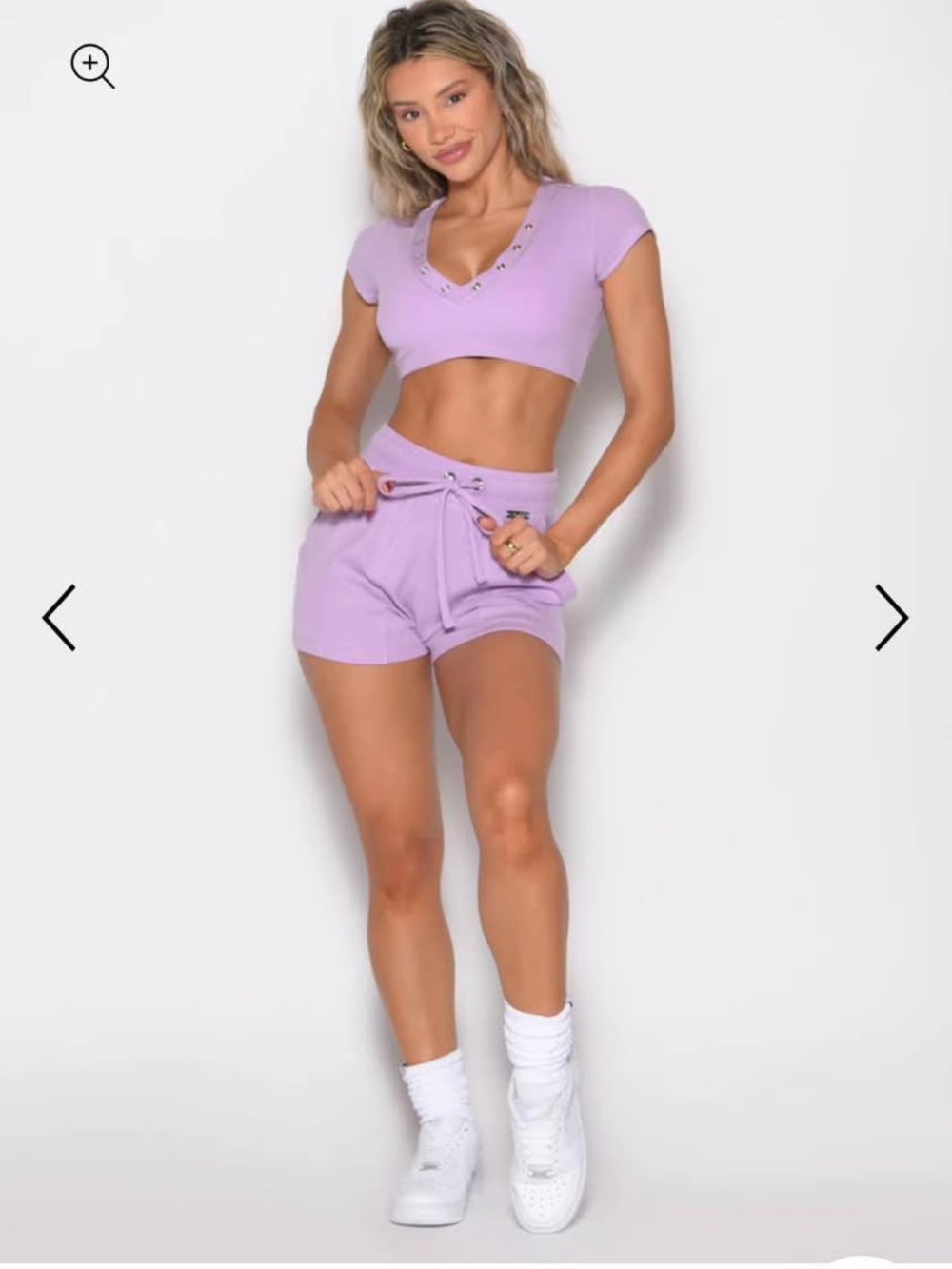 Bombshell Sportswear Lavender Drawstring Waist Shorts
